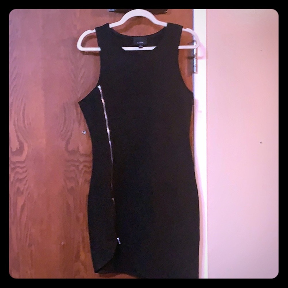 Body Con Black Dress with zipper down front